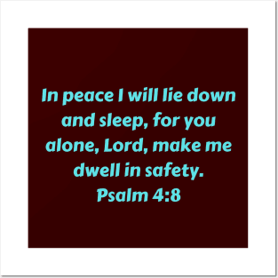 Bible Verse Psalm 4:8 Posters and Art